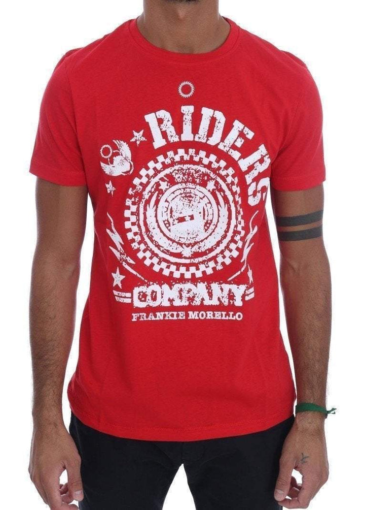 Frankie Morello  Cotton  Crewneck T-Shirt #men, Catch, feed-agegroup-adult, feed-color-red, feed-gender-male, feed-size-M, feed-size-S, Frankie Morello, Gender_Men, Kogan, M, Men - New Arrivals, Red, S, T-shirts - Men - Clothing at SEYMAYKA