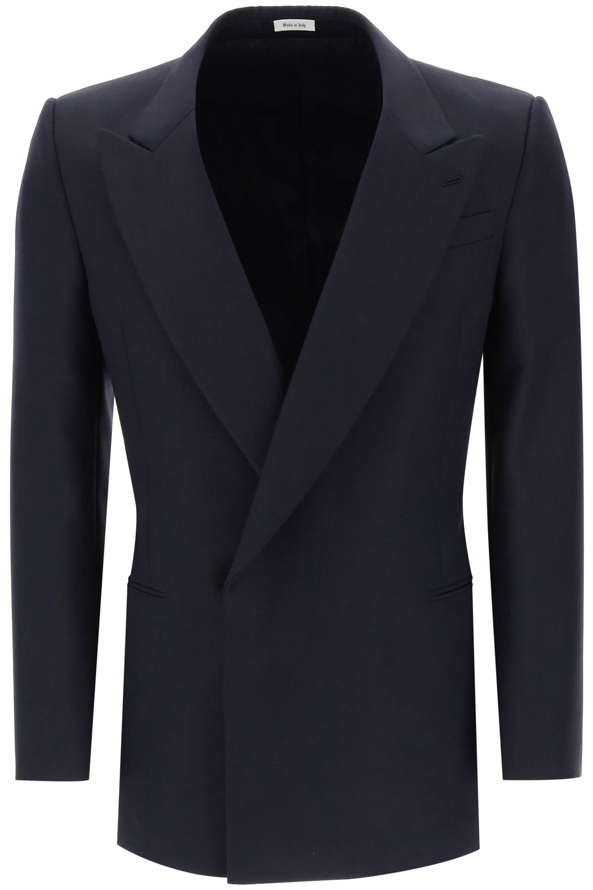 Alexander mcqueen wool and mohair double-breasted blazer-0