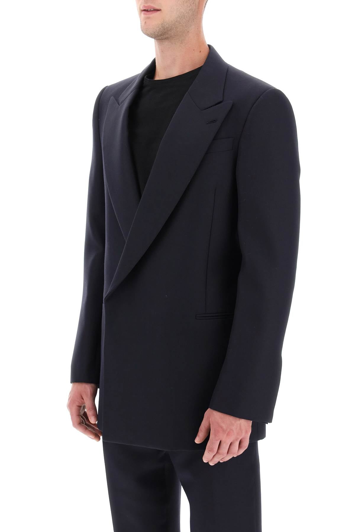Alexander mcqueen wool and mohair double-breasted blazer-3