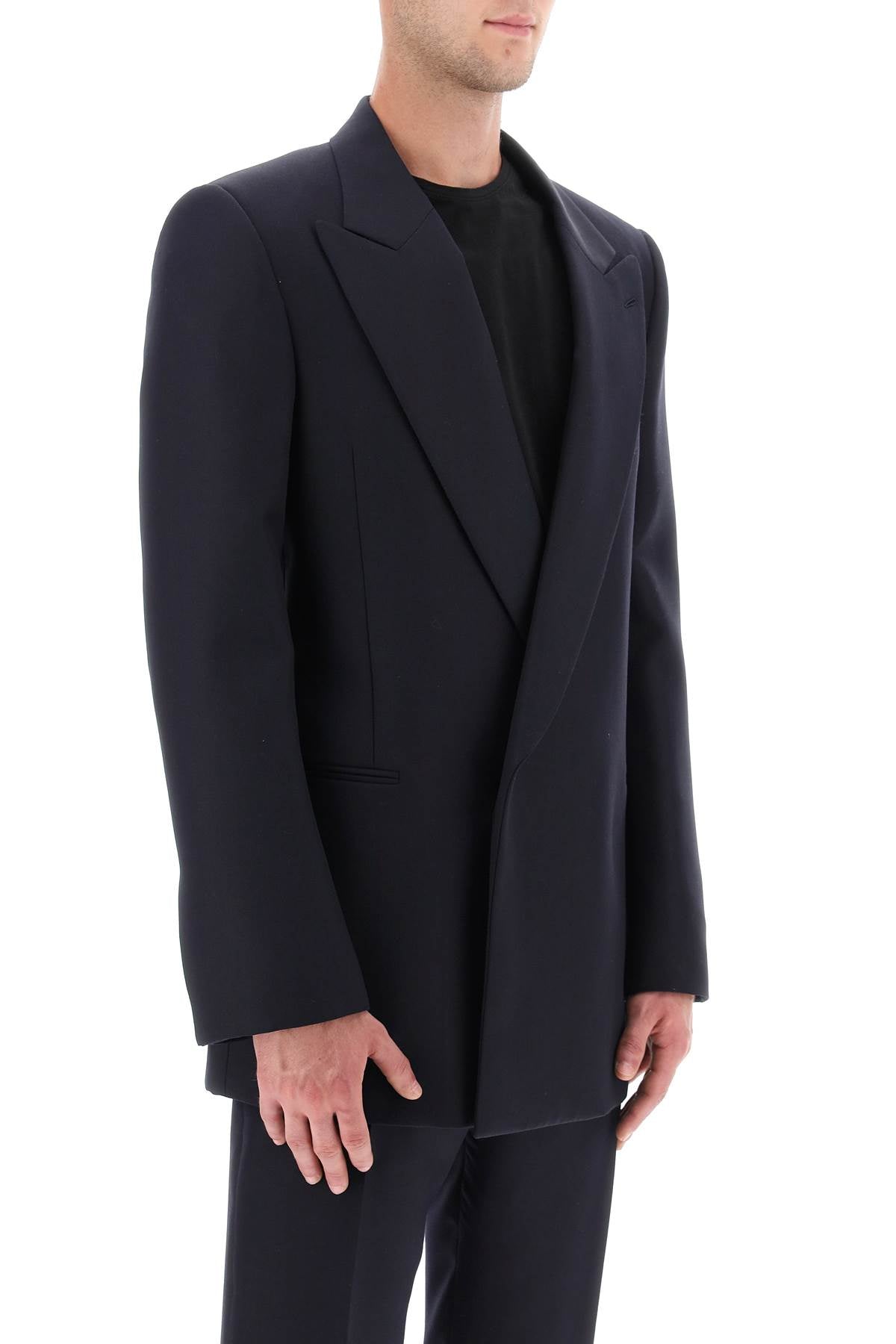 Alexander mcqueen wool and mohair double-breasted blazer-1