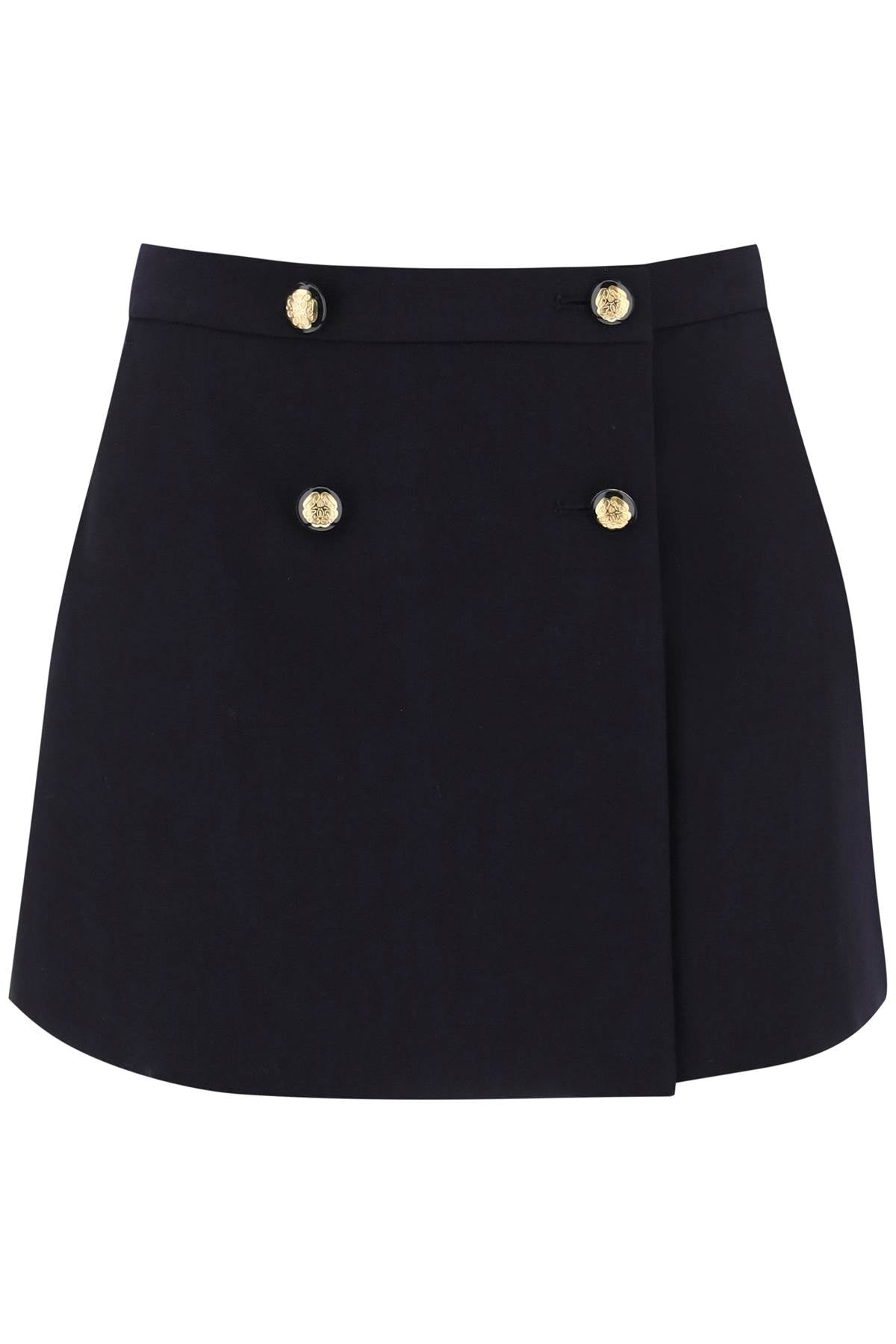 Alexander mcqueen mini wrap skirt with seal buttons-0
