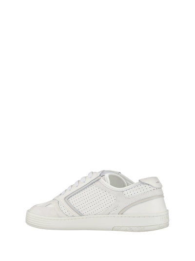 Fendi White Calf Leather Low Top Sneakers