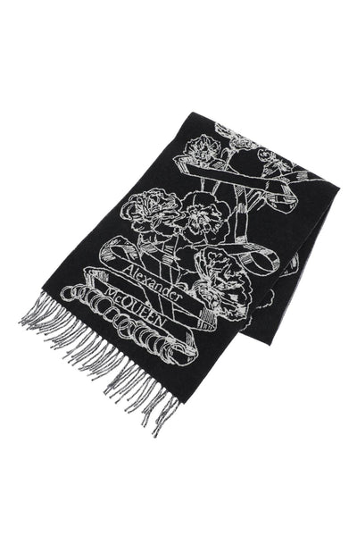 Alexander mcqueen wool reversibile scarf-2