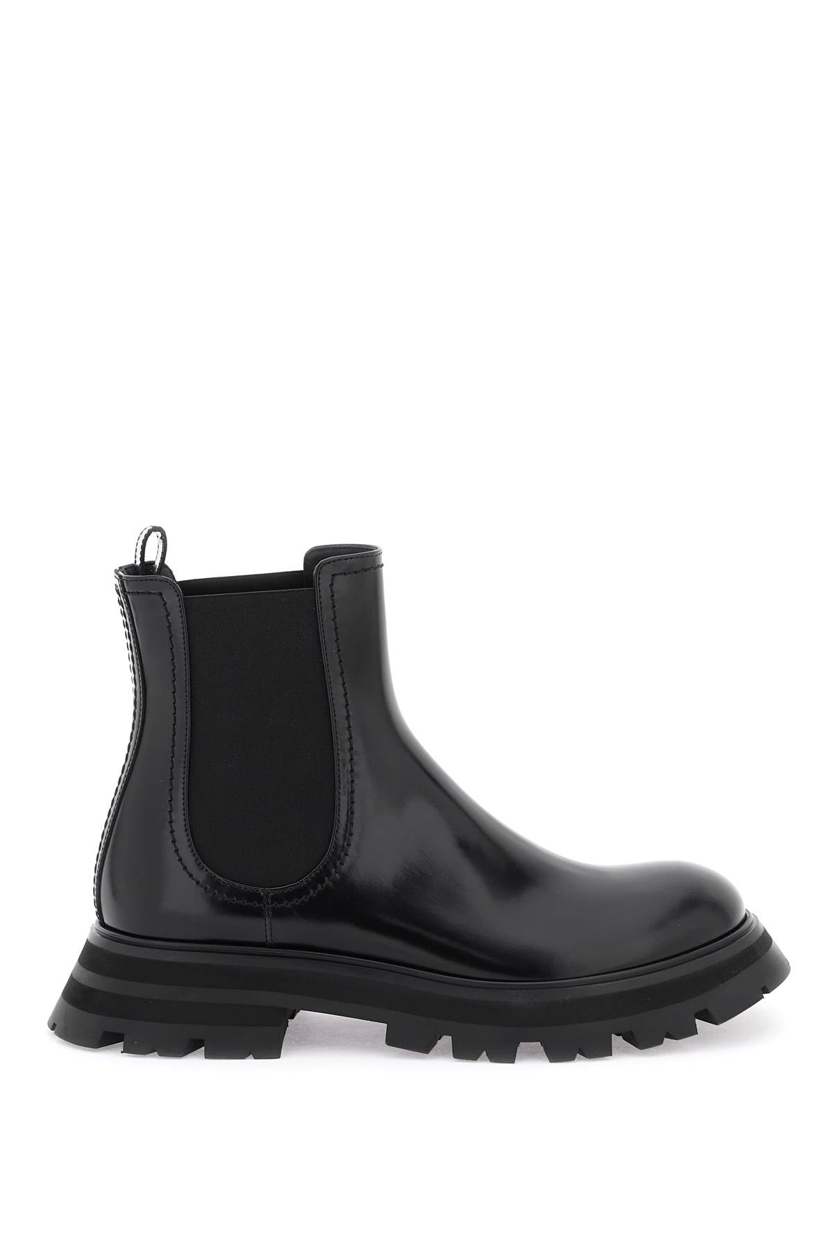 Alexander mcqueen shiny leather chelsea boots-0