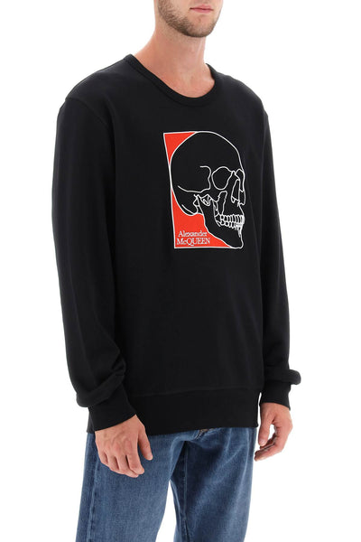 Alexander mcqueen crew-neck sweatshirt with skull embroidery-1