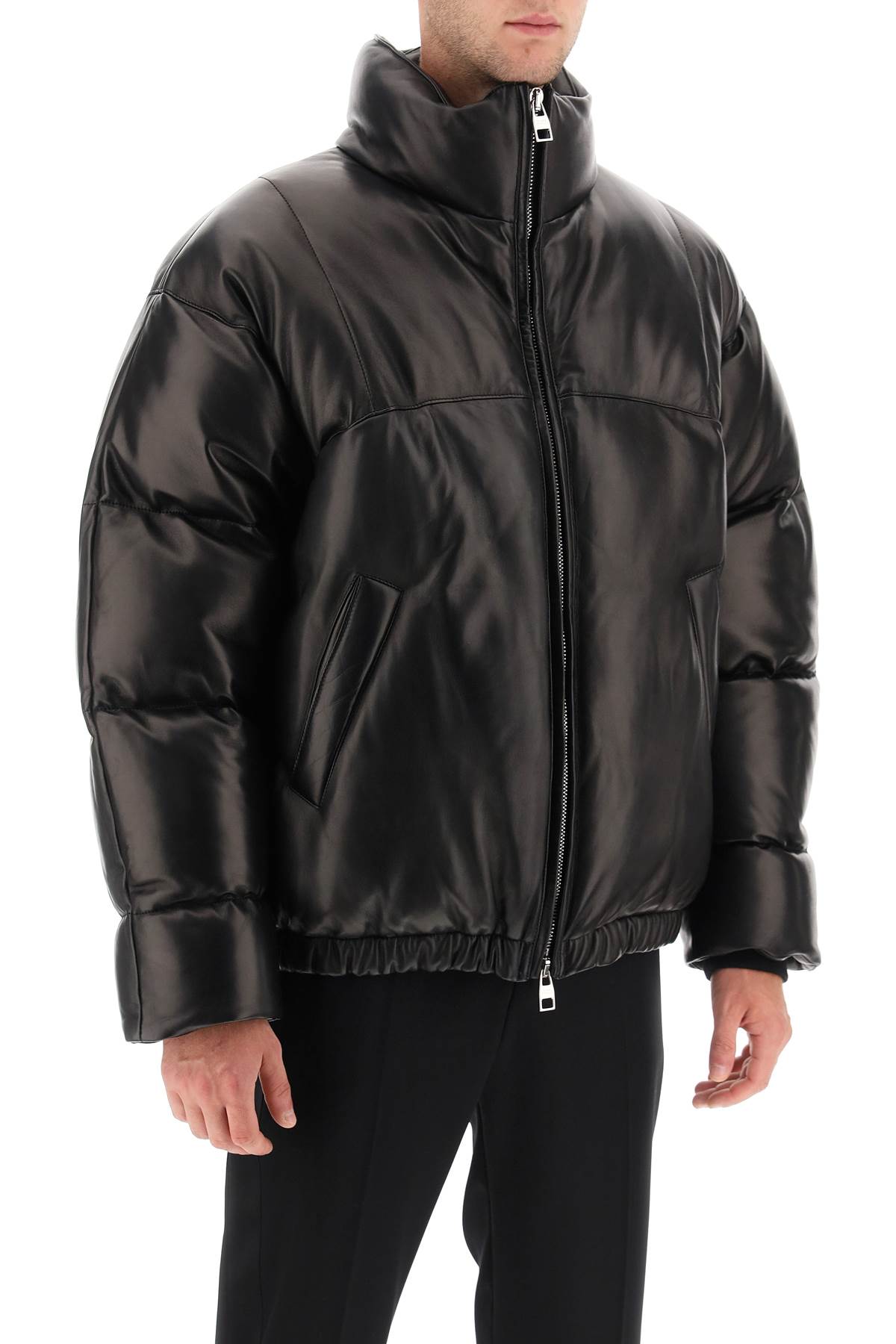 Alexander mcqueen quilted leather puffer jacket-1