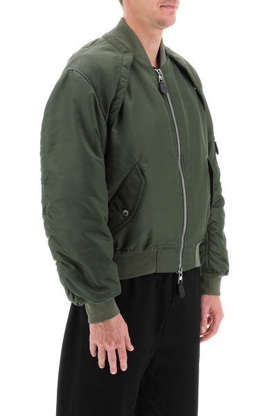 Alexander mcqueen convertible bomber jacket in nylon satin-1