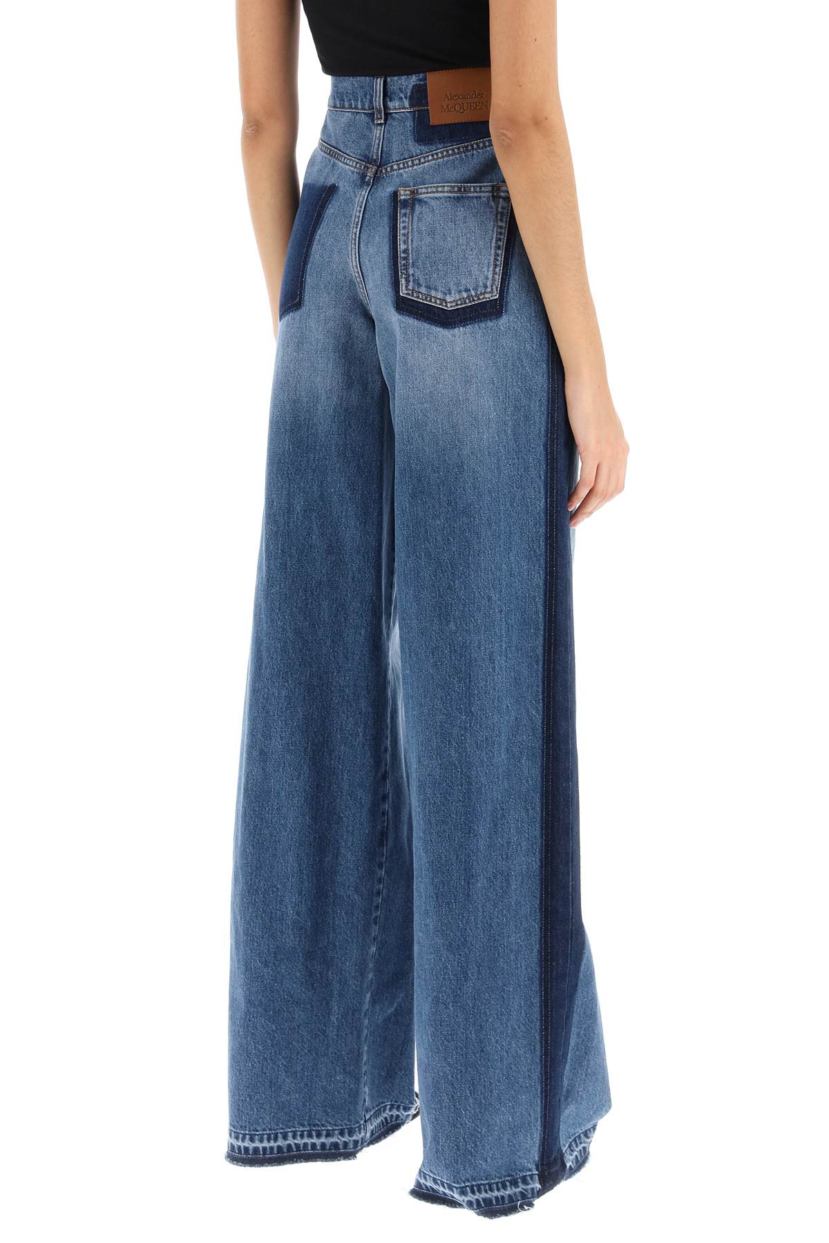 Alexander mcqueen wide leg jeans with contrasting details-2