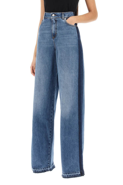 Alexander mcqueen wide leg jeans with contrasting details-3