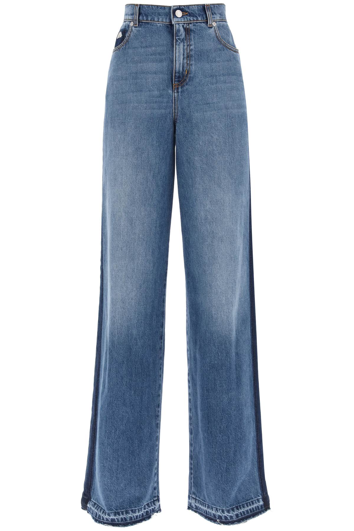 Alexander mcqueen wide leg jeans with contrasting details-0