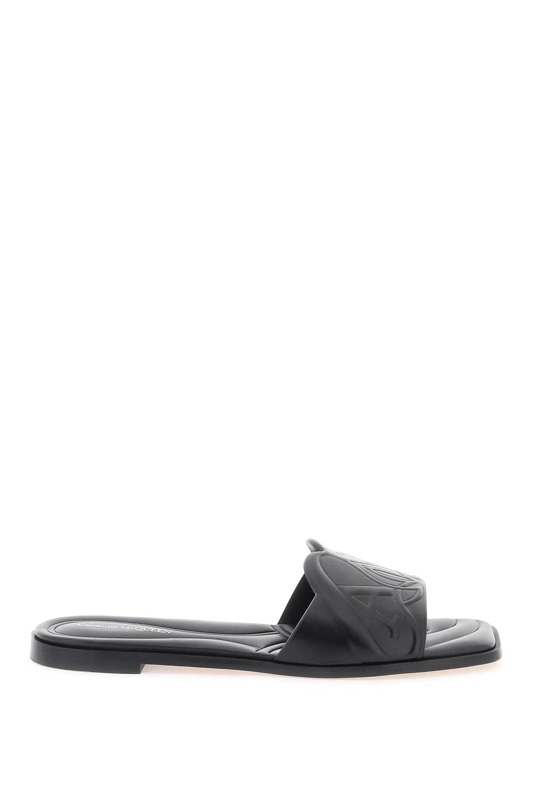 Alexander mcqueen leather slides with embossed seal logo-0