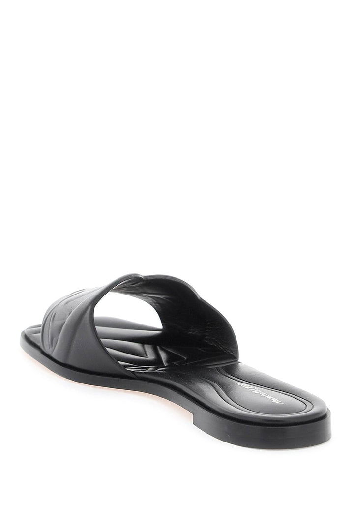 Alexander mcqueen leather slides with embossed seal logo-2