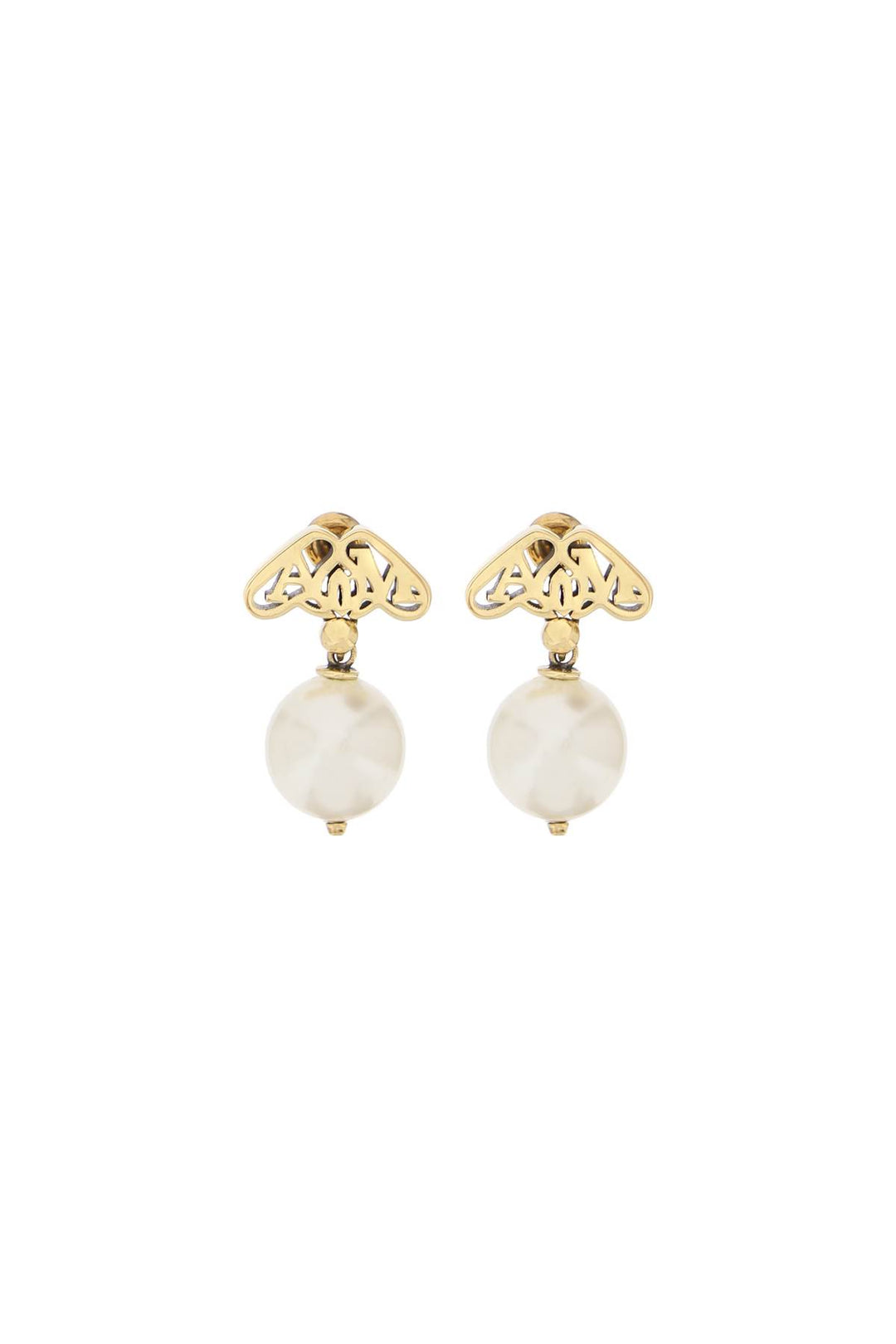 Alexander mcqueen pearl and seal earrings-1