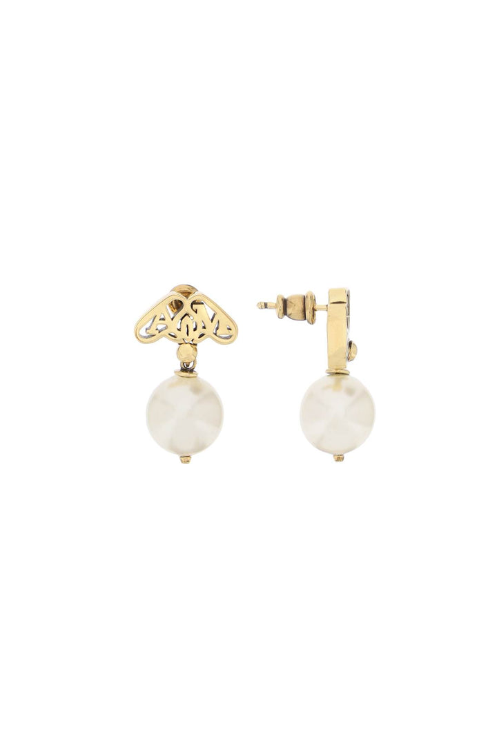 Alexander mcqueen pearl and seal earrings-0