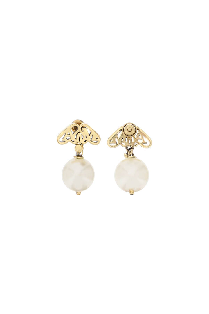 Alexander mcqueen pearl and seal earrings-2