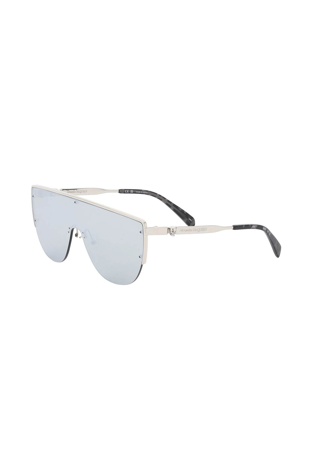 Alexander mcqueen sunglasses with mirrored lenses and mask-style frame-1