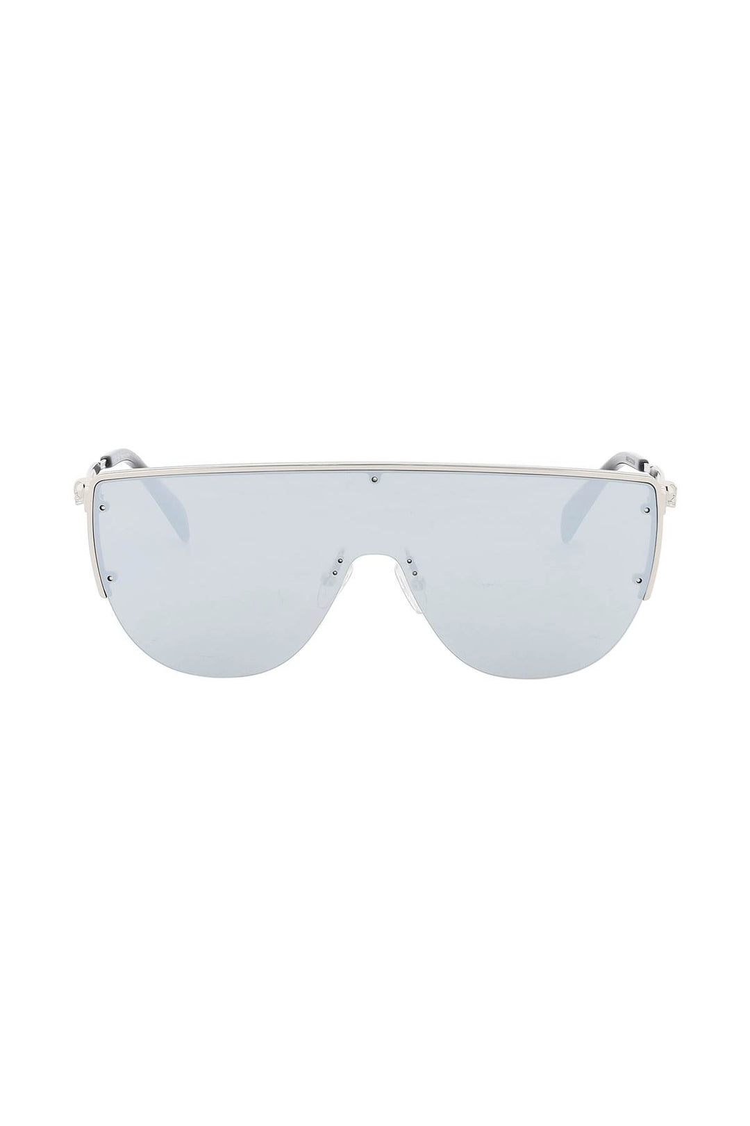 Alexander mcqueen sunglasses with mirrored lenses and mask-style frame-0