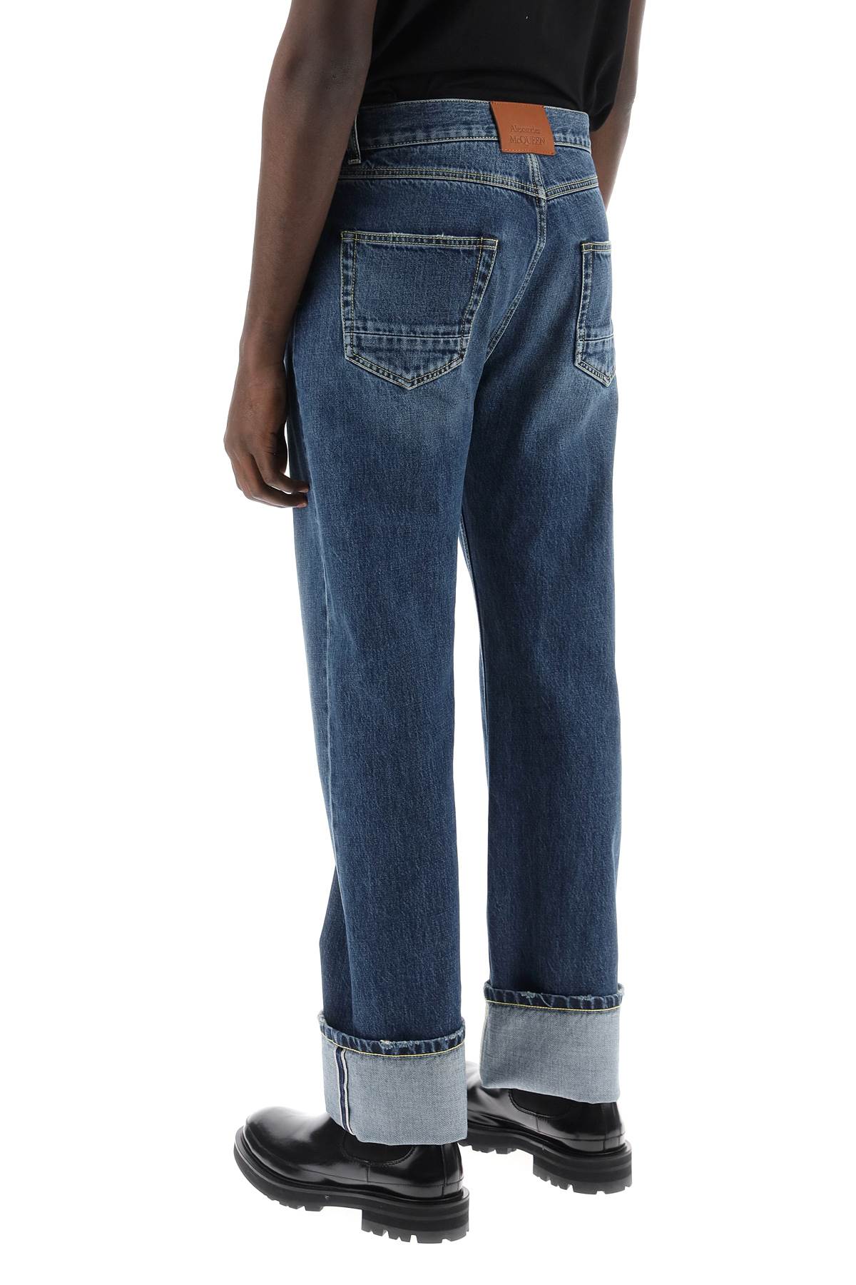 Alexander mcqueen straight fit jeans in selvedge denim-2