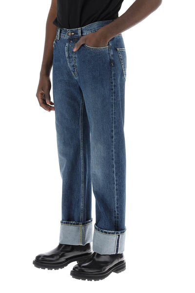 Alexander mcqueen straight fit jeans in selvedge denim-3
