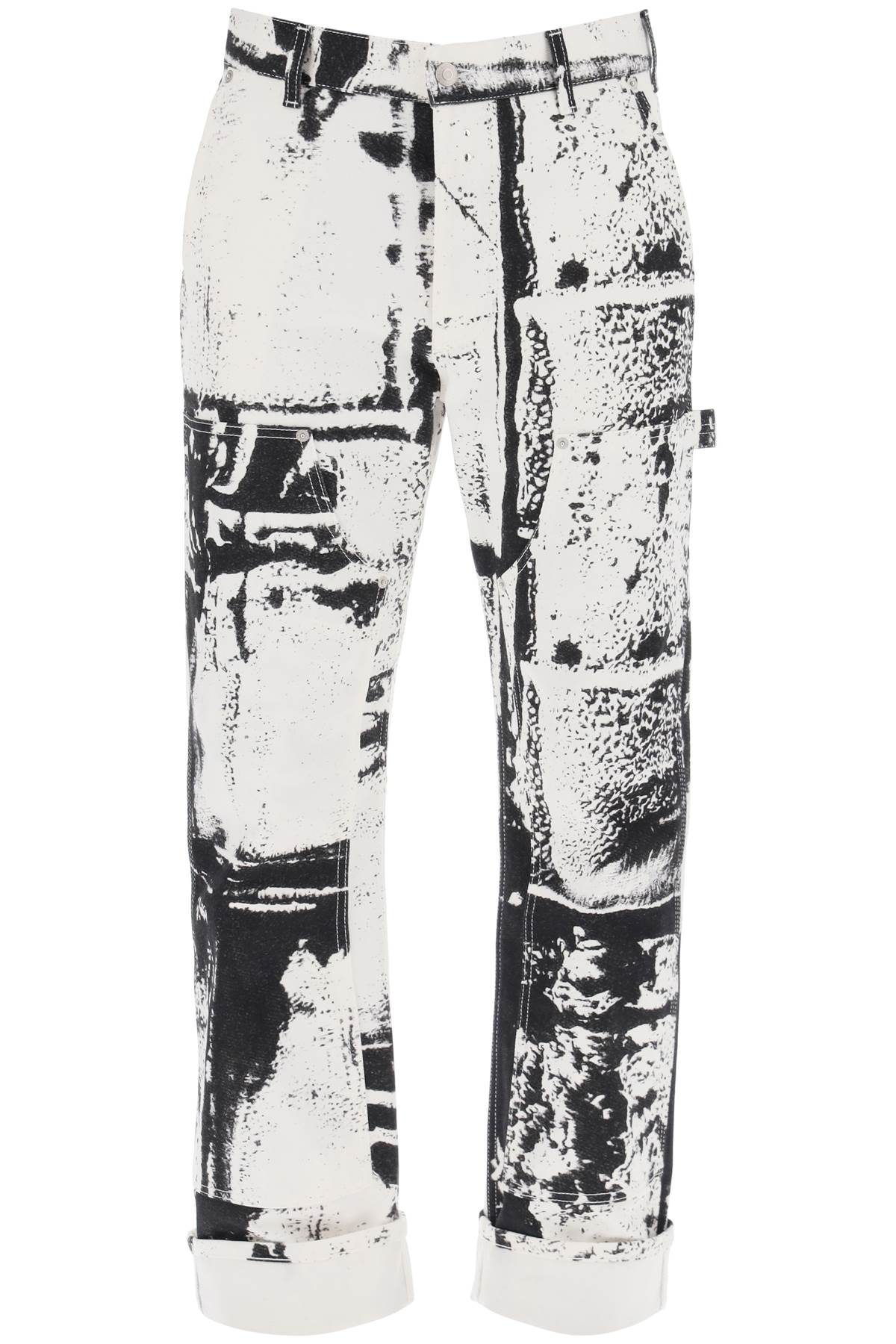 Alexander mcqueen fold print workwear jeans-0