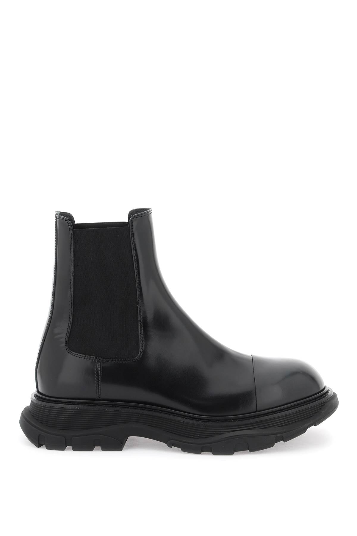 Alexander mcqueen chelsea tread brushed leather ankle-0