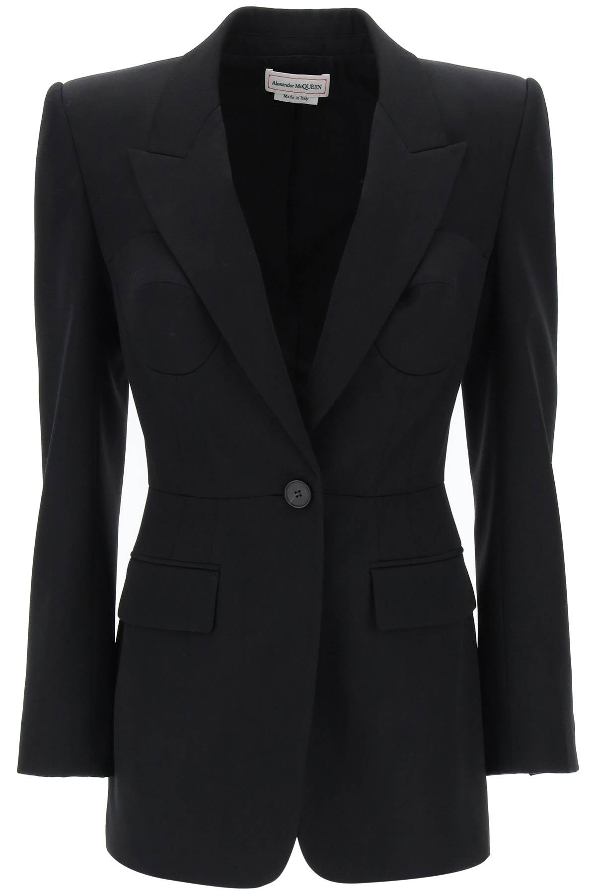 Alexander mcqueen fitted jacket with bustier details-0