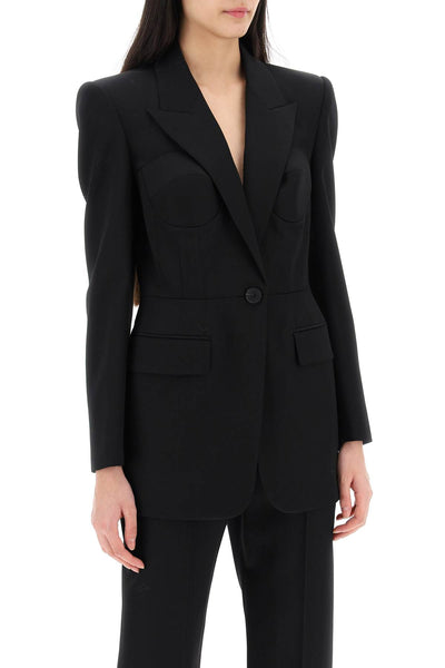 Alexander mcqueen fitted jacket with bustier details-1