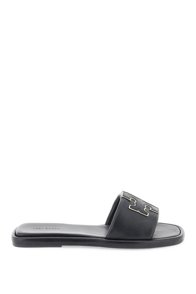 Tory burch double t leather slides-0