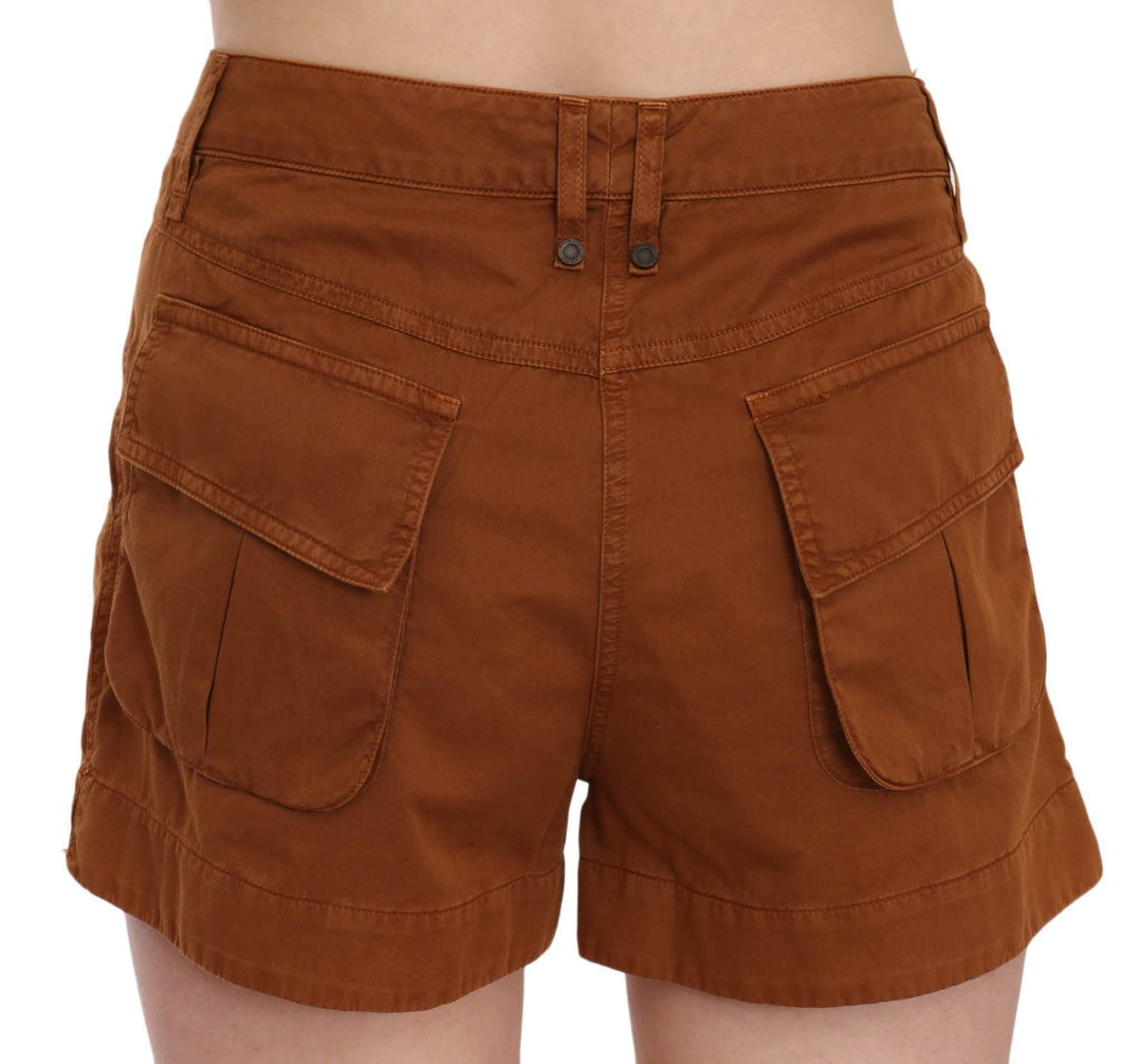 PLEIN SUD  Mid Waist Cotton Denim Mini Shorts #women, Brown, Catch, feed-agegroup-adult, feed-color-brown, feed-gender-female, feed-size-IT38|XS, Gender_Women, IT38|XS, Kogan, PLEIN SUD, Shorts - Women - Clothing, Women - New Arrivals at SEYMAYKA