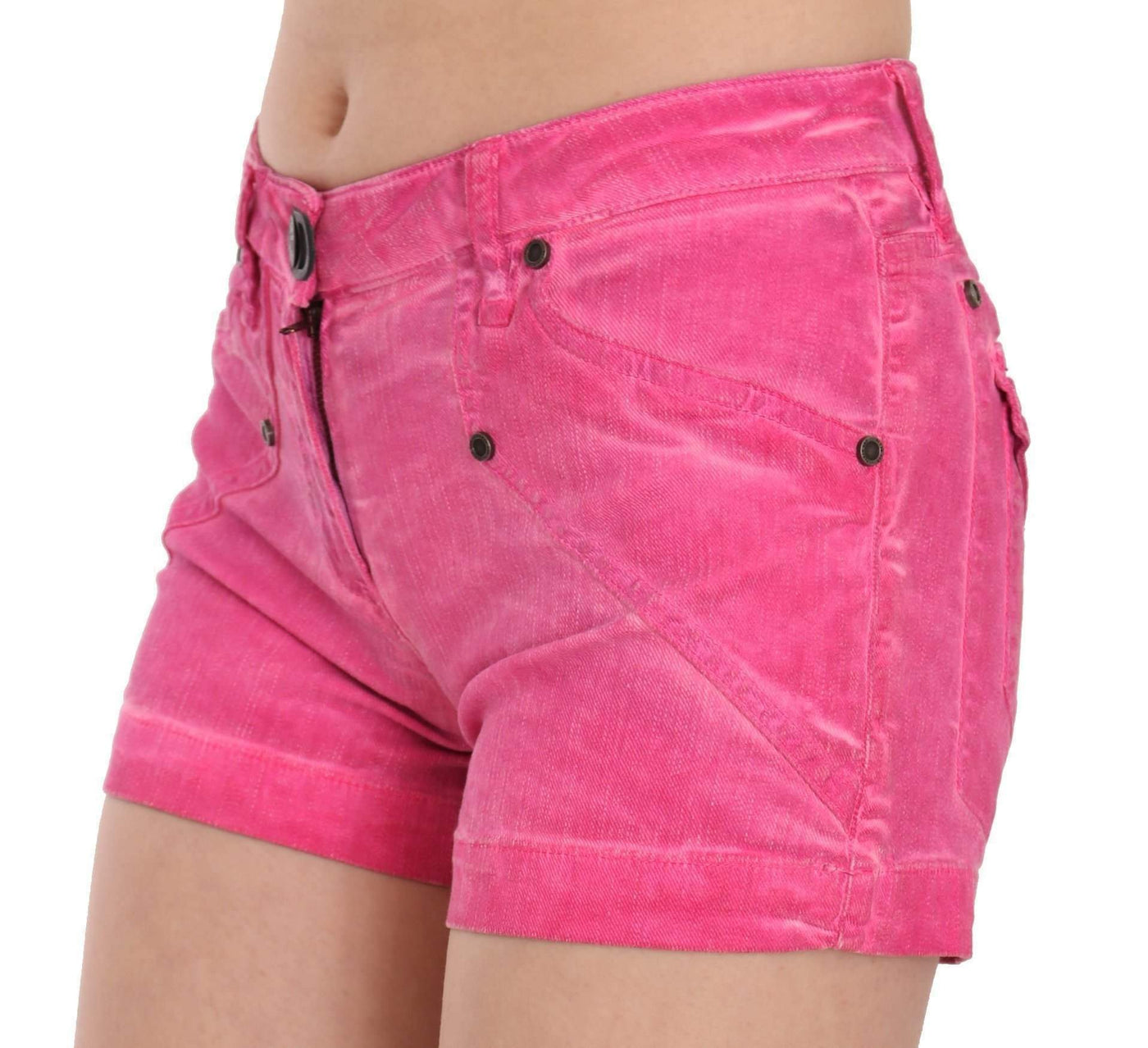 PLEIN SUD  Mid Waist Cotton Denim Mini Shorts #women, Catch, feed-agegroup-adult, feed-color-pink, feed-gender-female, feed-size-IT36 | XS, feed-size-IT38|XS, feed-size-IT42|M, Gender_Women, IT36 | XS, IT38|XS, IT42|M, Kogan, Pink, PLEIN SUD, Shorts - Women - Clothing, Women - New Arrivals at SEYMAYKA