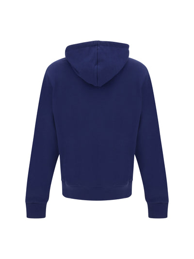 Balmain Blue Cotton Hoodie Sweatshirt