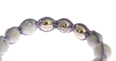 Nialaya Purple CZ Howlite 925 Silver Bracelet #women, Bracelets - Women - Jewelry, Catch, feed-agegroup-adult, feed-color-purple, feed-gender-female, feed-size-M, feed-size-S, Gender_Women, Kogan, M, Nialaya, Purple, S at SEYMAYKA
