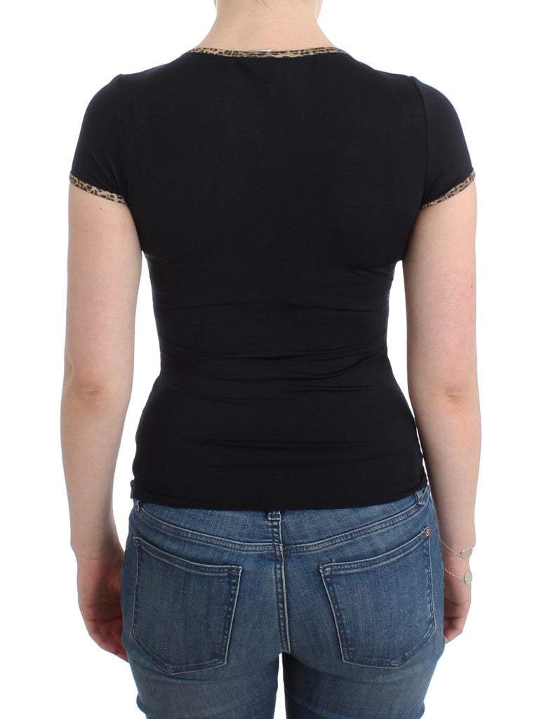 Cavalli Black Nylon Top T-Shirt #women, Black, Cavalli, feed-agegroup-adult, feed-color-black, feed-gender-female, feed-size-IT46|XL, IT46|XL, Tops & T-Shirts - Women - Clothing at SEYMAYKA