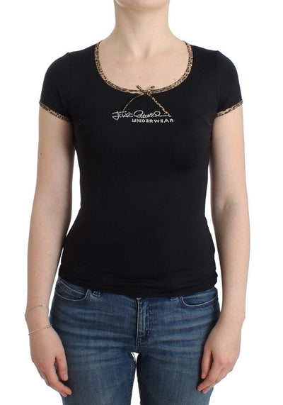 Cavalli Black Nylon Top T-Shirt #women, Black, Cavalli, feed-agegroup-adult, feed-color-black, feed-gender-female, feed-size-IT46|XL, IT46|XL, Tops & T-Shirts - Women - Clothing at SEYMAYKA