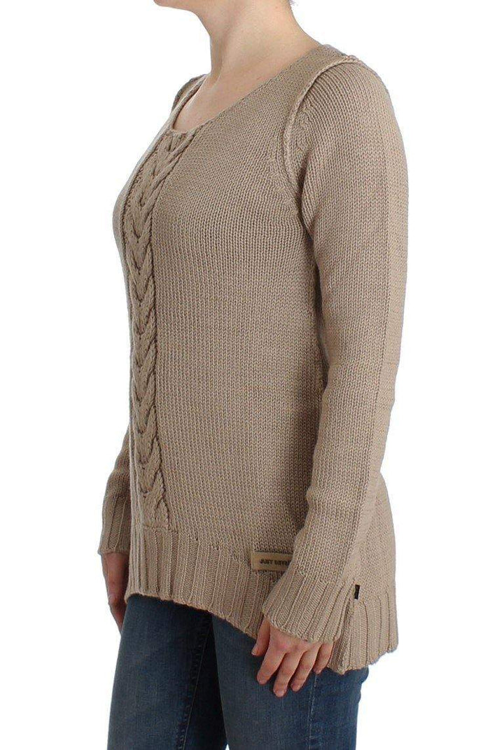 Cavalli Women  Knitted Wool Sweater #women, Beige, Catch, Cavalli, feed-agegroup-adult, feed-color-beige, feed-gender-female, feed-size-IT38|XS, feed-size-IT40|S, feed-size-IT42|M, feed-size-IT44|L, Gender_Women, IT38|XS, IT40|S, IT42|M, IT44|L, Kogan, Sweaters - Women - Clothing at SEYMAYKA