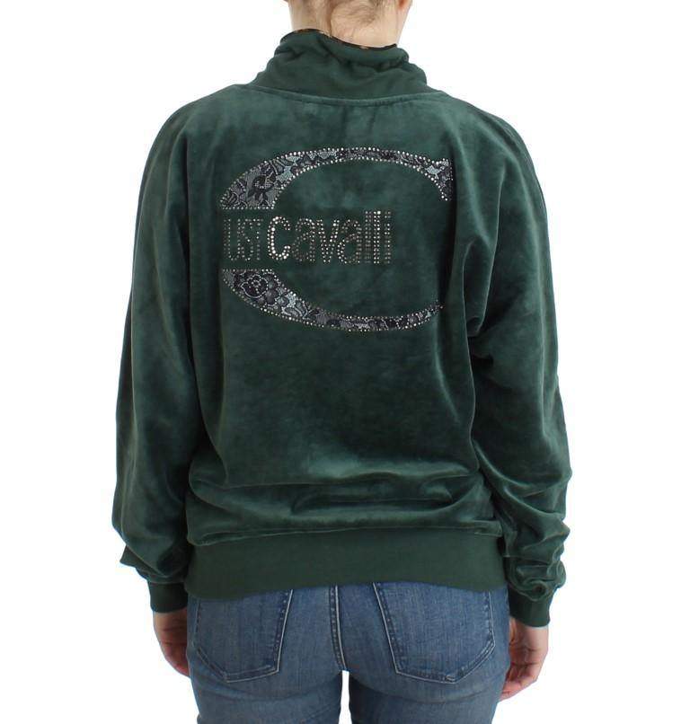 Cavalli Women  Velvet Cotton Sweater #women, Catch, Cavalli, feed-agegroup-adult, feed-color-green, feed-gender-female, feed-size-IT42|M, Gender_Women, Green, IT42|M, Kogan, Sweaters - Women - Clothing at SEYMAYKA