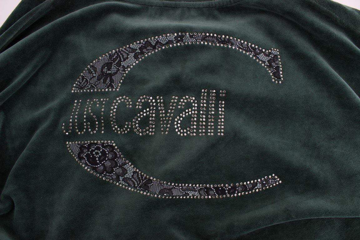 Cavalli Women  Velvet Cotton Sweater #women, Catch, Cavalli, feed-agegroup-adult, feed-color-green, feed-gender-female, feed-size-IT42|M, Gender_Women, Green, IT42|M, Kogan, Sweaters - Women - Clothing at SEYMAYKA