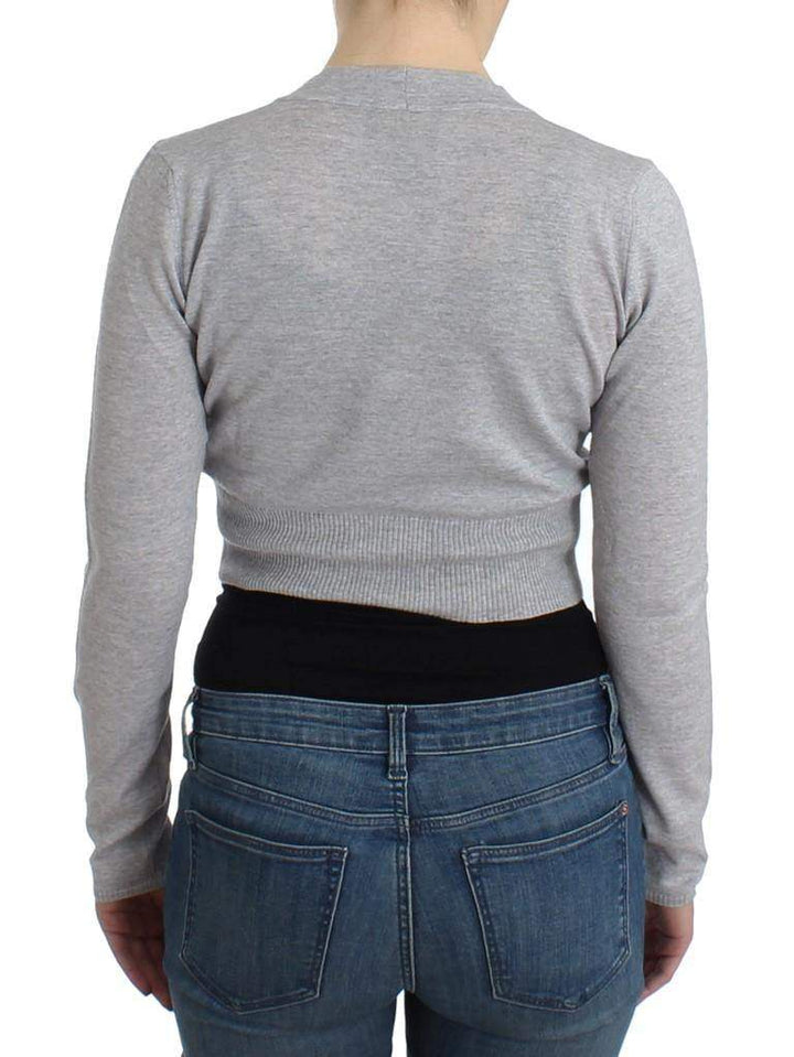 Cavalli Women   Cropped Wool Cardigan #women, Catch, Cavalli, feed-agegroup-adult, feed-color-gray, feed-gender-female, feed-size-IT42|M, feed-size-IT44|L, feed-size-IT46|XL, Gender_Women, Gray, IT42|M, IT44|L, IT46|XL, Kogan, Sweaters - Women - Clothing at SEYMAYKA