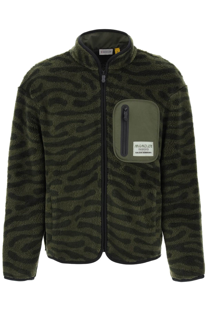 Moncler x salehe bembury teddy pile sweatshirt with fingerprint motif-0