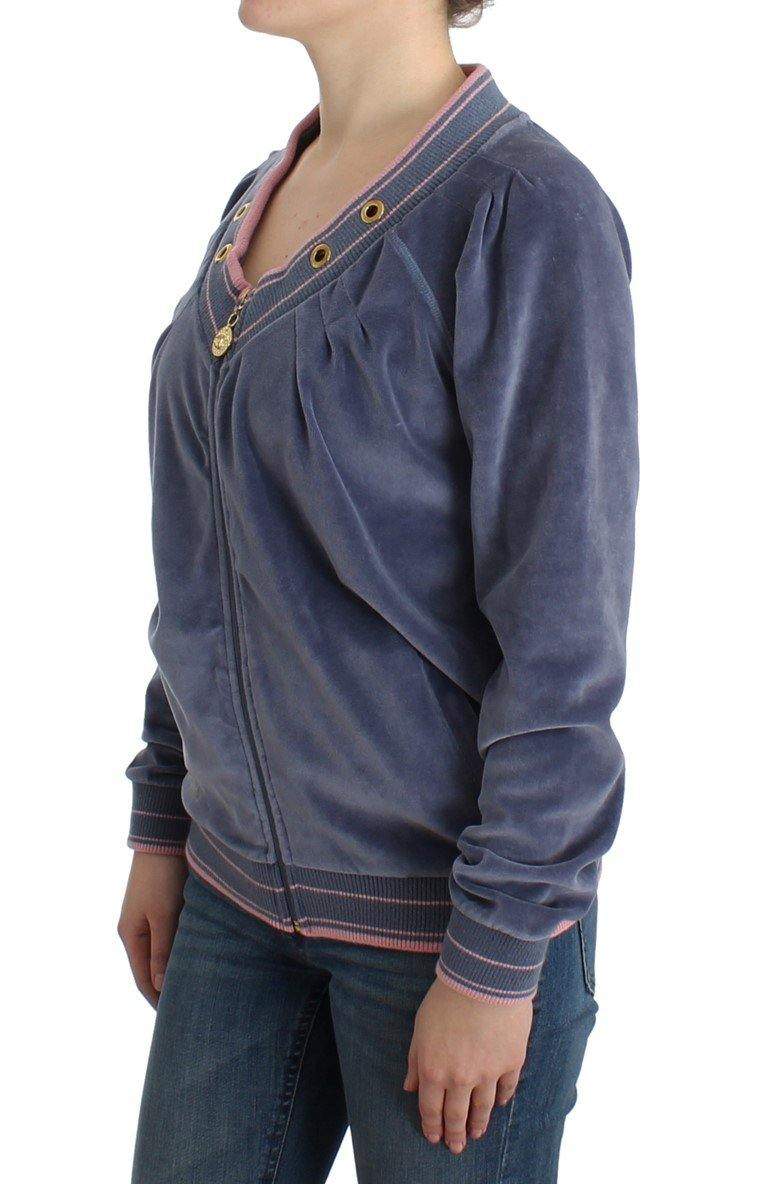 Cavalli  Women  Velvet Zipup Sweater #women, Blue, Catch, Cavalli, feed-agegroup-adult, feed-color-blue, feed-gender-female, feed-size-IT44|L, feed-size-IT46|XL, Gender_Women, IT44|L, IT46|XL, Kogan, Sweaters - Women - Clothing at SEYMAYKA