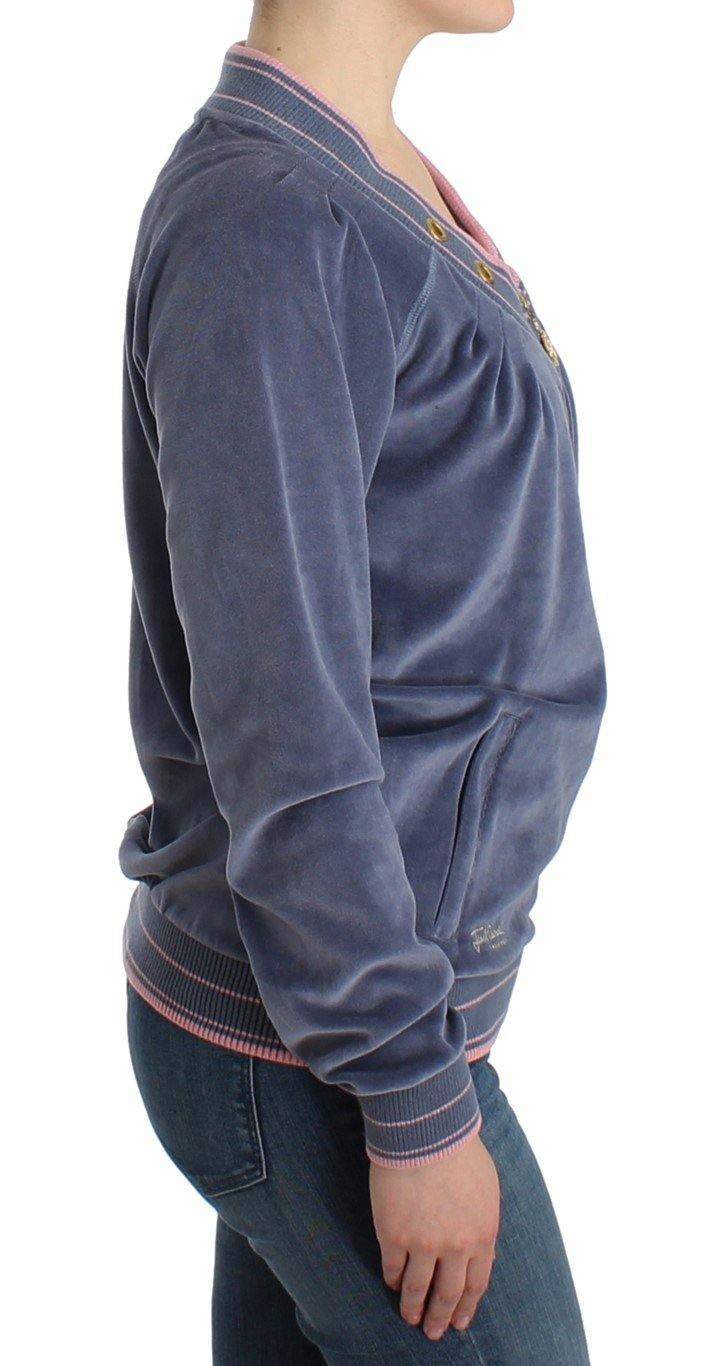 Cavalli  Women  Velvet Zipup Sweater #women, Blue, Catch, Cavalli, feed-agegroup-adult, feed-color-blue, feed-gender-female, feed-size-IT44|L, feed-size-IT46|XL, Gender_Women, IT44|L, IT46|XL, Kogan, Sweaters - Women - Clothing at SEYMAYKA