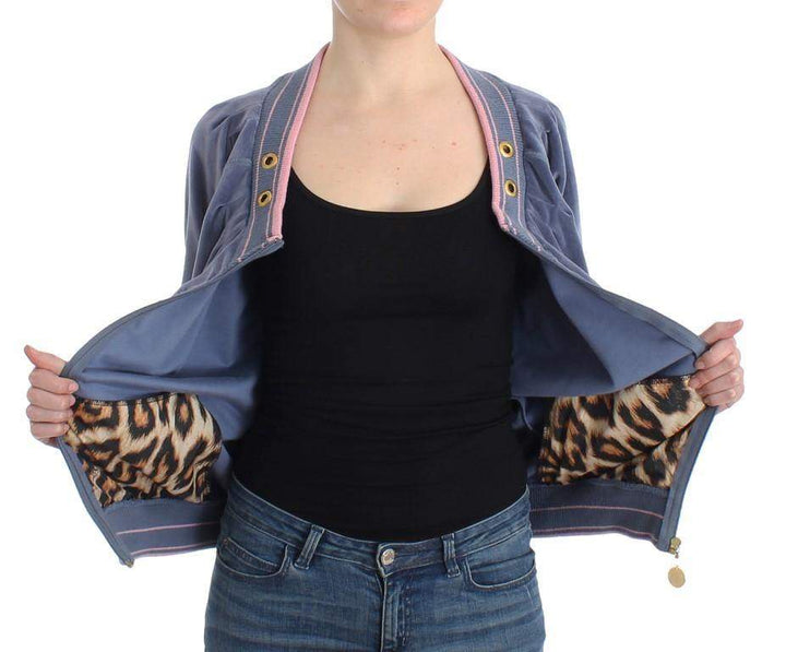 Cavalli  Women  Velvet Zipup Sweater #women, Blue, Catch, Cavalli, feed-agegroup-adult, feed-color-blue, feed-gender-female, feed-size-IT44|L, feed-size-IT46|XL, Gender_Women, IT44|L, IT46|XL, Kogan, Sweaters - Women - Clothing at SEYMAYKA