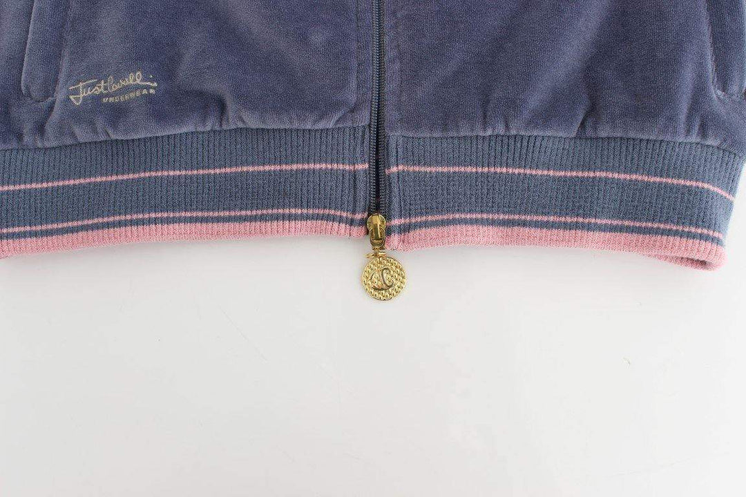 Cavalli  Women  Velvet Zipup Sweater #women, Blue, Catch, Cavalli, feed-agegroup-adult, feed-color-blue, feed-gender-female, feed-size-IT44|L, feed-size-IT46|XL, Gender_Women, IT44|L, IT46|XL, Kogan, Sweaters - Women - Clothing at SEYMAYKA