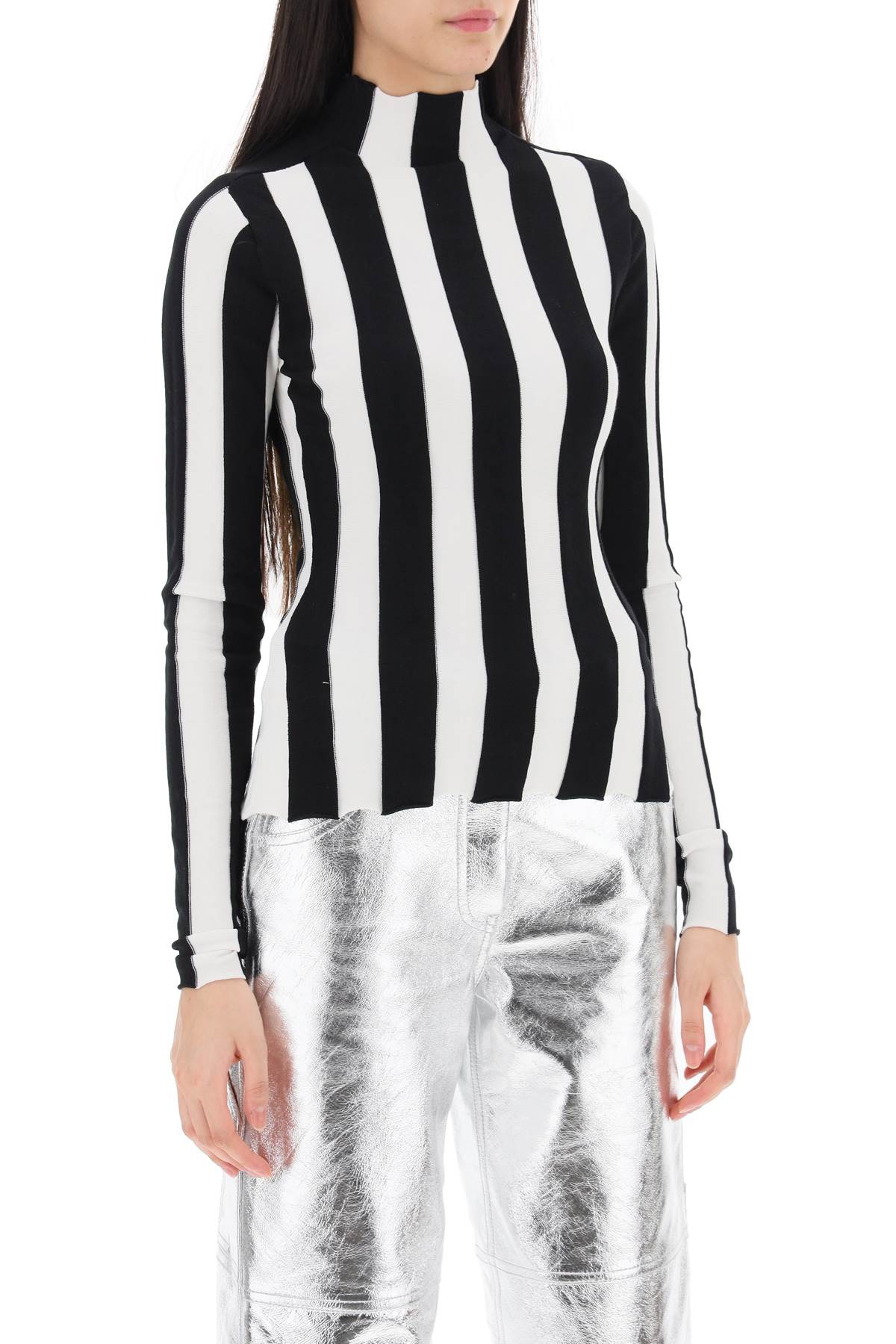 Interior ridley striped funnel-neck sweater-1
