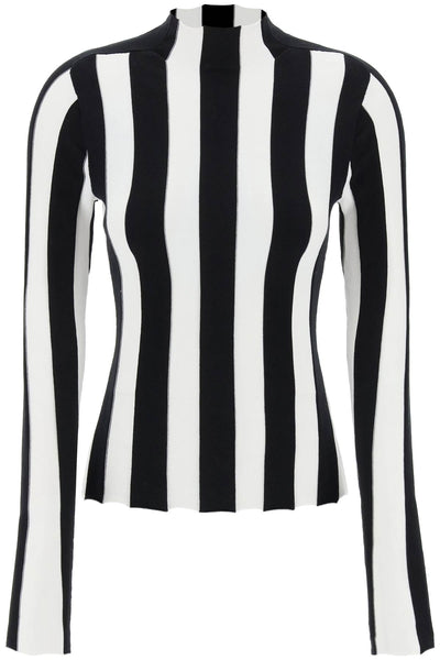Interior ridley striped funnel-neck sweater-0