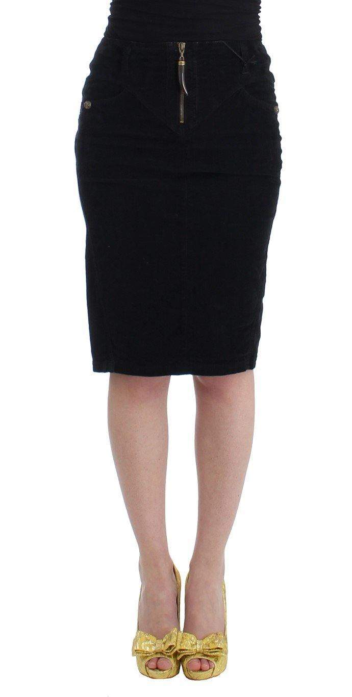 Cavalli Women  Corduroy Pencil Skirt #women, Black, Catch, Cavalli, feed-agegroup-adult, feed-color-black, feed-gender-female, feed-size-IT40|S, feed-size-IT42|M, feed-size-IT44|L, feed-size-IT46|XL, Gender_Women, IT40|S, Kogan, Skirts - Women - Clothing at SEYMAYKA