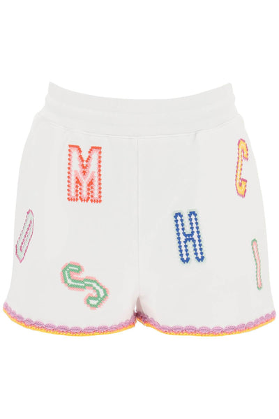 Moschino embroidered cotton shorts-0