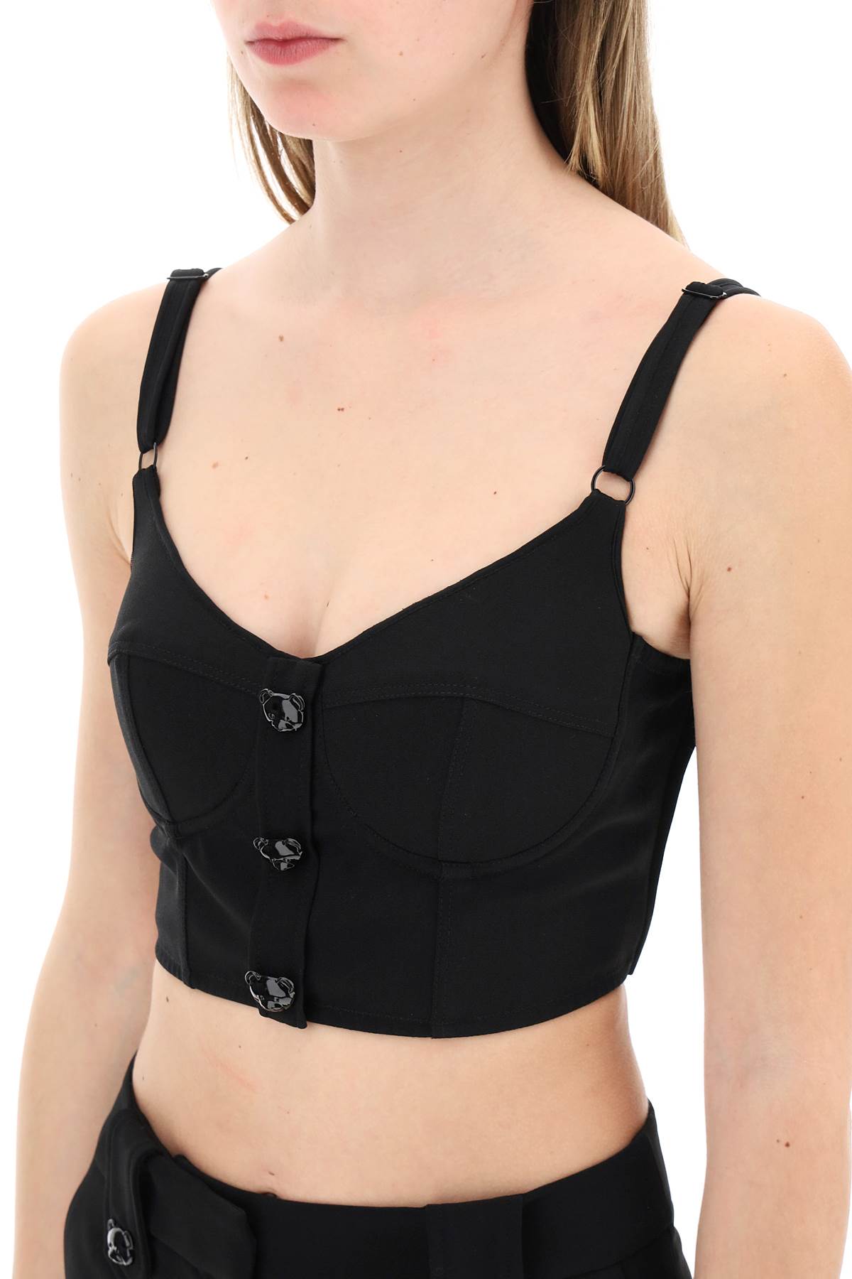 Moschino bustier top with teddy bear buttons-3