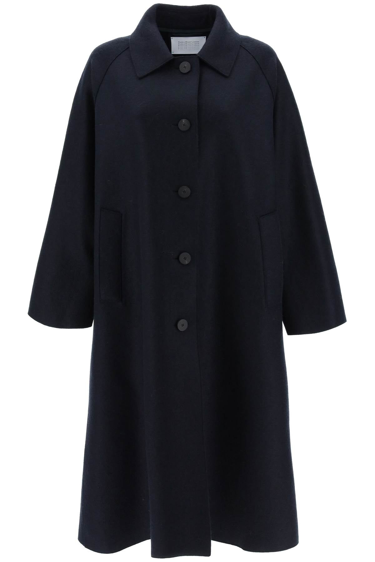 Harris wharf london balmacaan coat in pressed wool-0