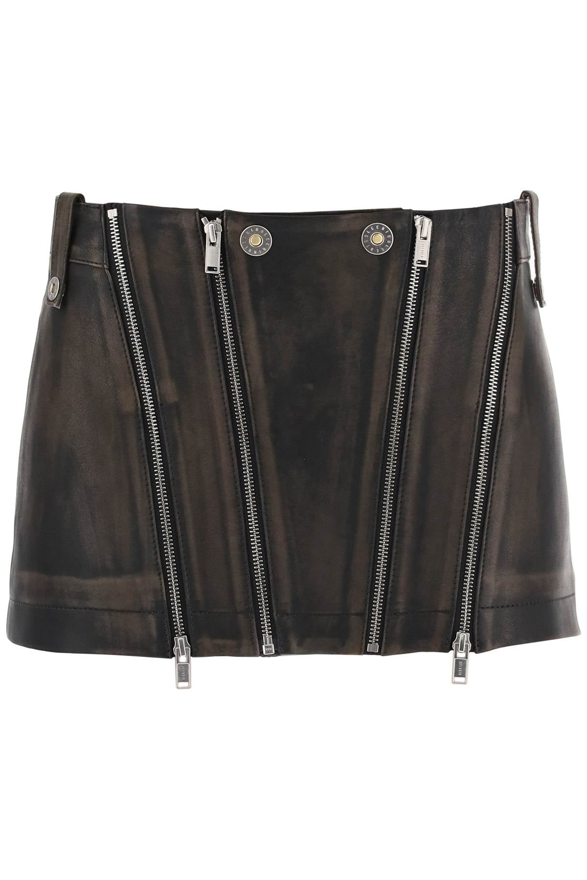 Dion lee leather biker micro skirt-0